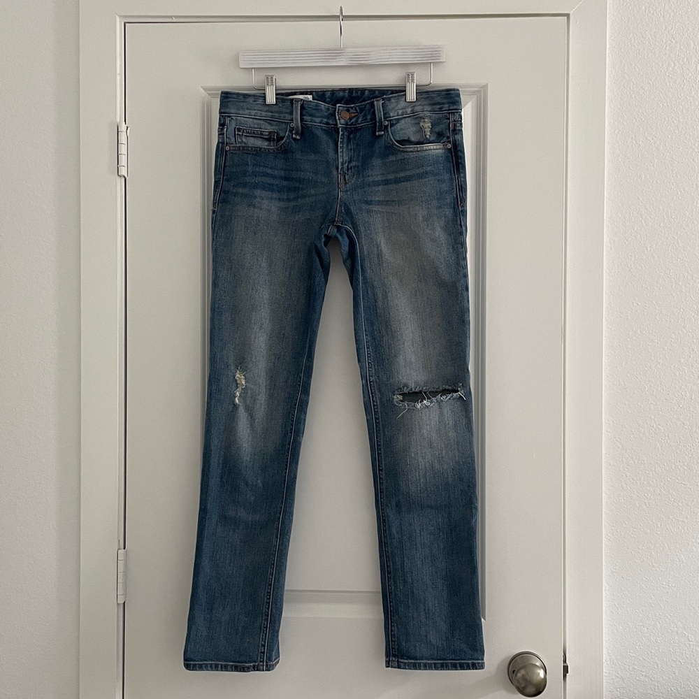 GAP 1969 Jeans Real Straight 29R Blue Knee Slit 2013 Retro Indie Sleeze